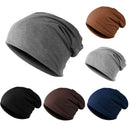 New Solid Color Baggy Slouchy Beanies Hat For Man Male Autumn Spring Hip Hop Soft Ear Warmer Skullcaps Outdoor Windproof Bonnet