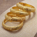 24k Dubai Gold Color Bangles for Women Dubai Bride Wedding Ethiopian Bracelet Africa Bangle Arab Jewelry Charm Bracelet  Jewelry