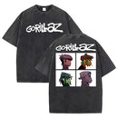 Gorillaz Print T-shirts for Women/Men Summer Short Sleeve Round Neck Tee Shirts Personalized Graphic Washed Cotton T Shirt Tops