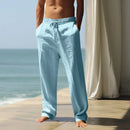European and American autumn men's hip-hop breathable cotton linen loose casual pants outdoor hiking sports pants