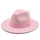 Fedora Hat Women Winter Hats for Women Ribbon Band Men's Hat Wide Brim Classic Beige Wedding Church Bowler New Cap chapeau femme