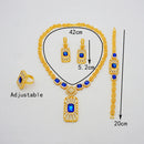 Fashion Ethiopia Dubai Women's Jewelry Set African Wedding Jewelry Necklace Bracelet Earring Ring Set
