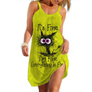 Lady Trend Streetwear Women's A-line Slip Dress Daily Soft Wear Woman Loose Dresses Summer Female Casual Cartoon Clothes Y2K