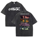 Gorillaz Print T-shirts for Women/Men Summer Short Sleeve Round Neck Tee Shirts Personalized Graphic Washed Cotton T Shirt Tops