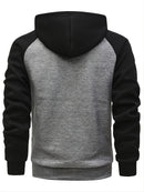 Autumn Winter New Zipper Fleece Hooded Coat Casual Men Women Plus Size Loose Pullover Fashion Raglan Sleeves Sweatshirt Top
