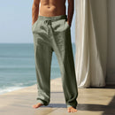 European and American autumn men's hip-hop breathable cotton linen loose casual pants outdoor hiking sports pants