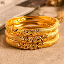 24k Dubai Gold Color Bangles for Women Dubai Bride Wedding Ethiopian Bracelet Africa Bangle Arab Jewelry Charm Bracelet  Jewelry