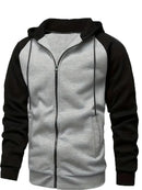 Autumn Winter New Zipper Fleece Hooded Coat Casual Men Women Plus Size Loose Pullover Fashion Raglan Sleeves Sweatshirt Top