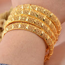 24k Dubai Gold Color Bangles for Women Dubai Bride Wedding Ethiopian Bracelet Africa Bangle Arab Jewelry Charm Bracelet  Jewelry