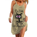 Lady Trend Streetwear Women's A-line Slip Dress Daily Soft Wear Woman Loose Dresses Summer Female Casual Cartoon Clothes Y2K
