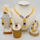 Fashion Ethiopia Dubai Women's Jewelry Set African Wedding Jewelry Necklace Bracelet Earring Ring Set