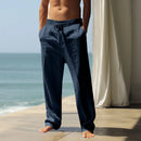 European and American autumn men's hip-hop breathable cotton linen loose casual pants outdoor hiking sports pants