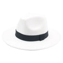 Fedora Hat Women Winter Hats for Women Ribbon Band Men's Hat Wide Brim Classic Beige Wedding Church Bowler New Cap chapeau femme